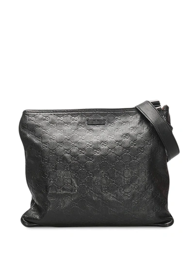 Pre-owned Gucci Ssima Crossbody Bag In Black