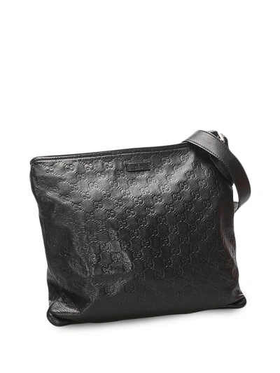 Pre-owned Gucci Ssima Crossbody Bag In Black