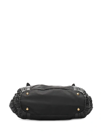 Pre-owned Prada Gaufre Top-handle Bag In Black