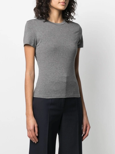Shop Theory Crewneck Prima-cotton T-shirt In Grey