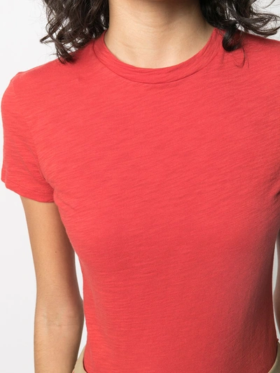 Shop Theory Fitted Cotton T-shirt In Orange