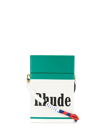 Rhude Cig Logo-print Crossbody Bag In Green