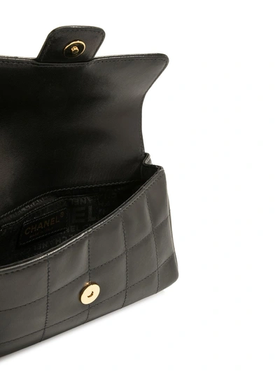 Pre-owned Chanel 2003 Camellia Choco Bar Shoulder Bag In Black