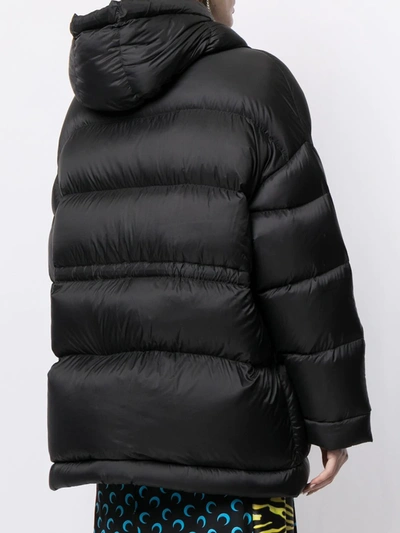 Shop Off-white Hooded Short Padded Coat In Black