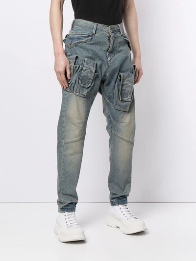 Shop Julius Straight-leg Cargo Jeans In Blue