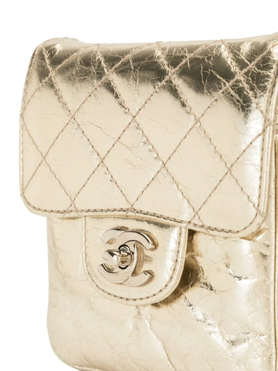Pre-owned Chanel 2012-2013 Diamond Quilted Cc Crossbody Bag In Gold