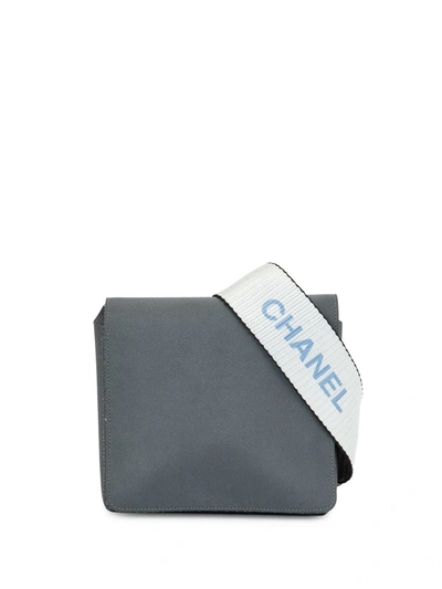 Pre-owned Chanel Sports Logo织带腰包 In Grey