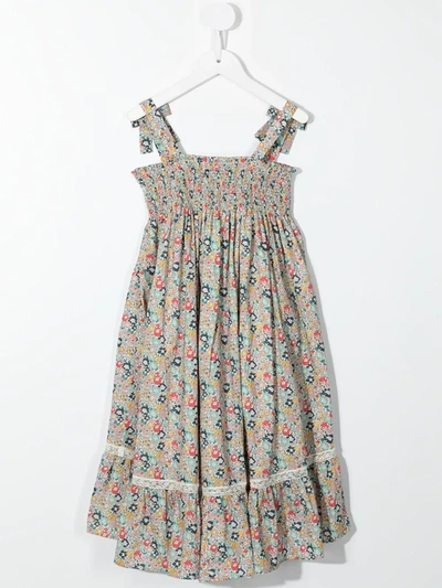 Shop Bonpoint Floral Print Dress In Multicolour