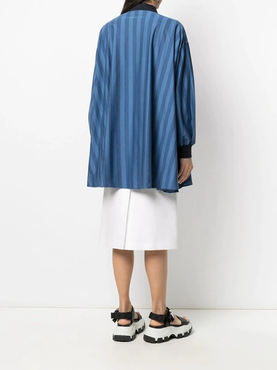 Shop Sunnei Striped-print Cotton Top In Blue