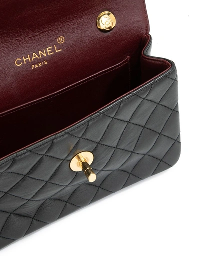 Pre-owned Chanel 1992 Quilted Cc Mini Shoulder Bag In Black