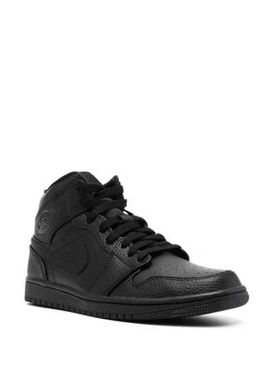 Shop Jordan 1 Mid High-top Sneakers In Black