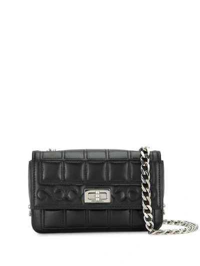 Pre-owned Chanel 2003 2.55 Choco Bar Shoulder Bag In Black