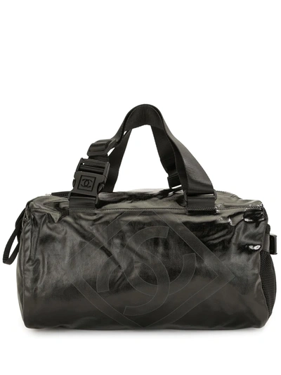 Pre-owned Chanel 2007-2008 Sport Line Boston Tote Bag In Black