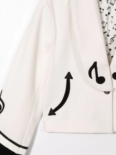 Shop Stella Mccartney Teen Music Notes Military Jacket In White