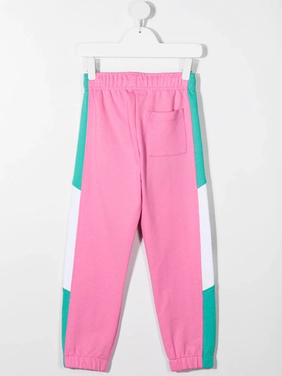 Shop Msgm Colour-block Track Pants In Pink