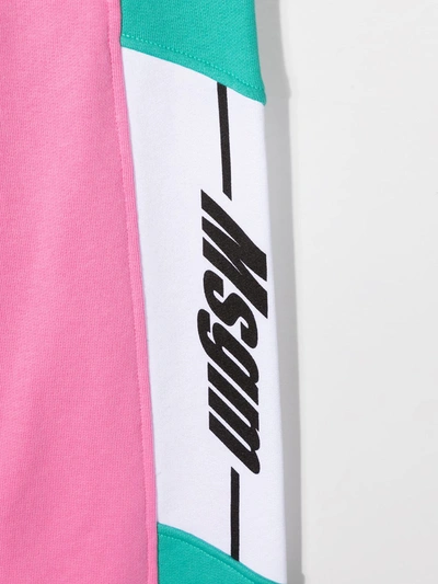 Shop Msgm Colour-block Track Pants In Pink
