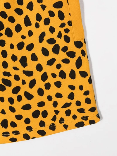 Shop Stella Mccartney Cheetah Dots-print Fleece Shorts In Orange