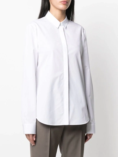 Shop Jil Sander Concealed Cotton Blouse In White