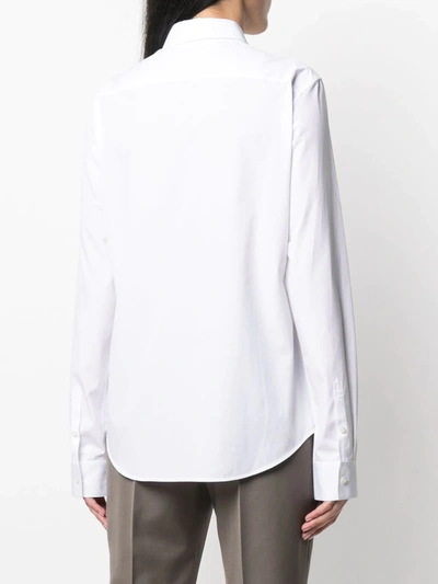 Shop Jil Sander Concealed Cotton Blouse In White