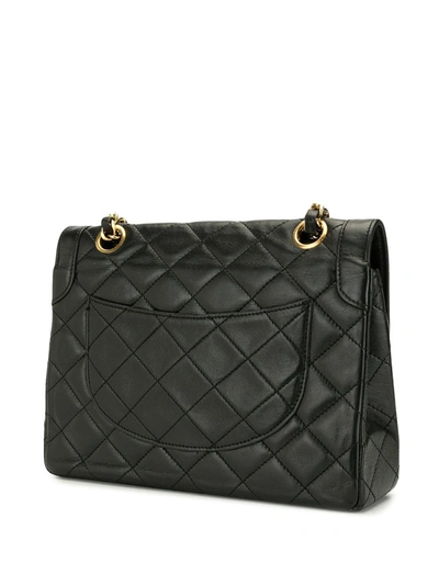 Pre-owned Chanel 1990s Double Flap Shoulder Bag In Black
