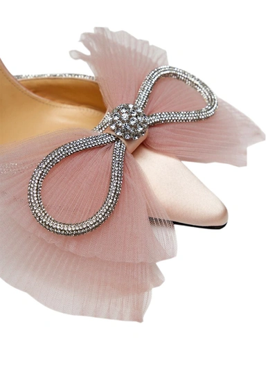 Shop Mach & Mach Double Bow Tulle 110mm Pumps In Pink