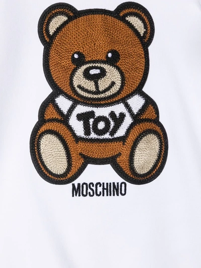 Shop Moschino Teddy Bear Embroidered Dress In White