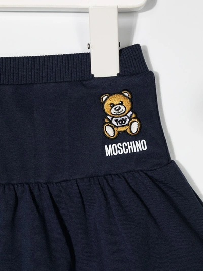 Shop Moschino Ruffle Hem Mini Skirt In Blue