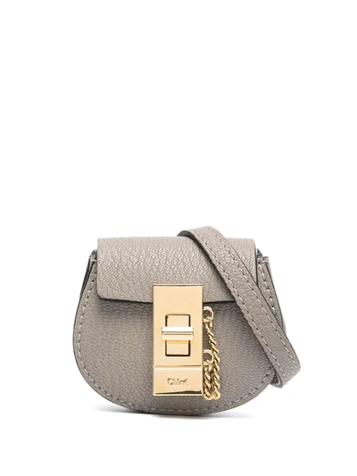 Shop Chloé Mini Drew Belt Bag In Grey