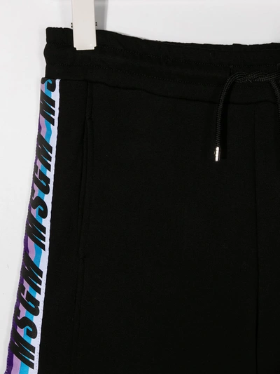 Shop Msgm Teen Logo-print Cotton Shorts In Black