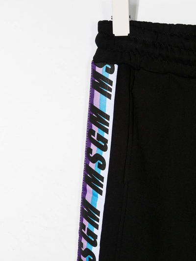 Msgm Teen Logo-print Drawstring Track Pants In Black