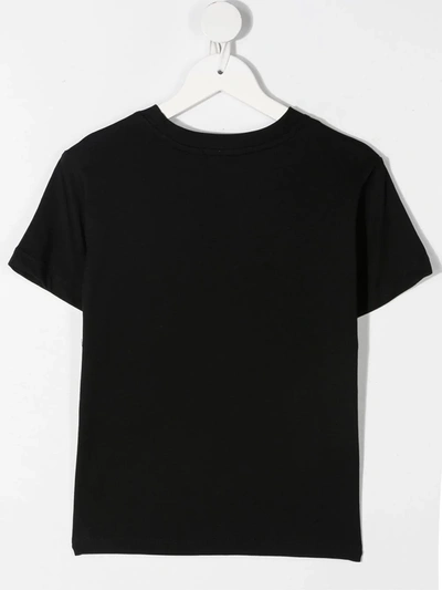 Shop Msgm Logo-print Metallic T-shirt In Black