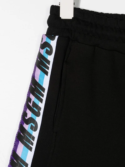 Shop Msgm Logo-print Cotton Shorts In Black