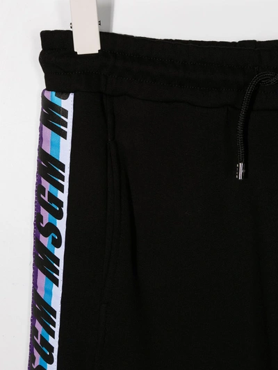 Shop Msgm Teen Logo-print Drawstring Track Pants In Black