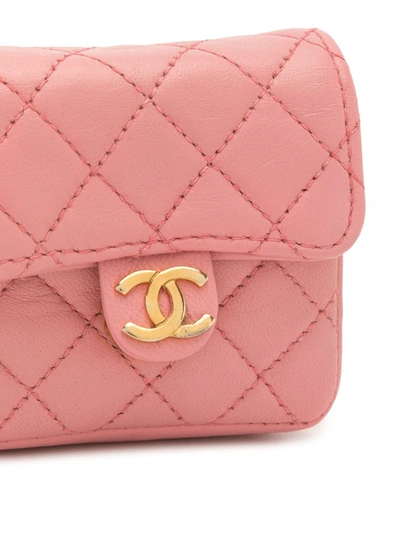 Pre-owned Chanel 菱形绗缝迷你包 In Pink