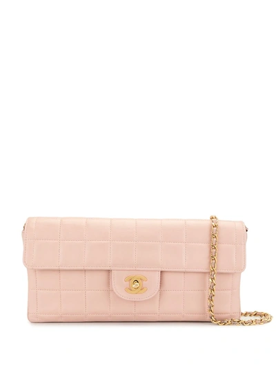 Pre-owned Chanel 2000s Choco Bar Shoulder Bag In Pink