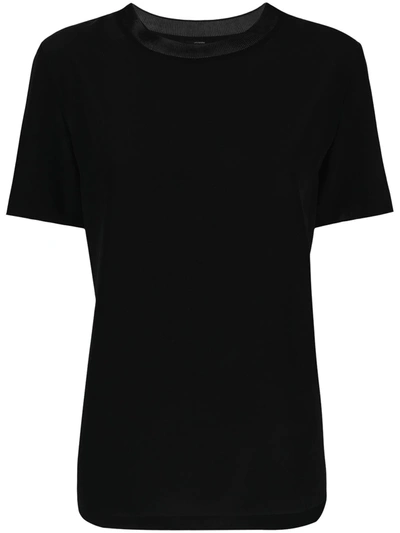Shop Joseph Short-sleeved Silk T-shirt In Black