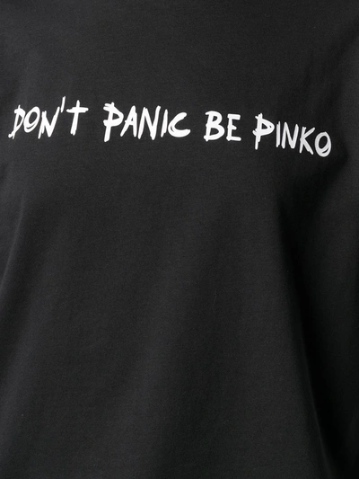 Shop Pinko Graphic-print Cotton T-shirt In Black