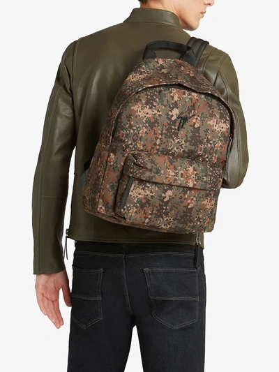 Shop Giuseppe Zanotti Bud Camouflage-print Backpack In Brown