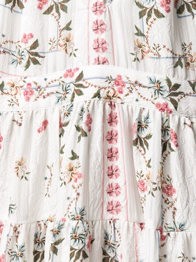 Shop Etro Ruffled Floral-print Mini Dress In White