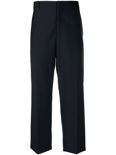 Shop Valentino Straight-leg Tailored Trousers In Blue
