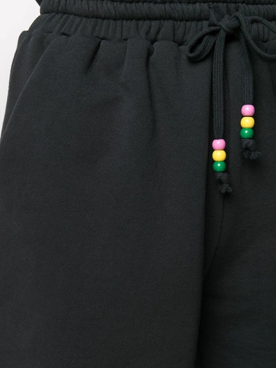 Shop Staud Drawstring Cotton Track Shorts In Black