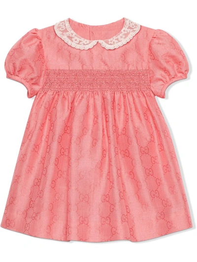 Gucci Pink Dress For Babygirl With Double Gg | ModeSens