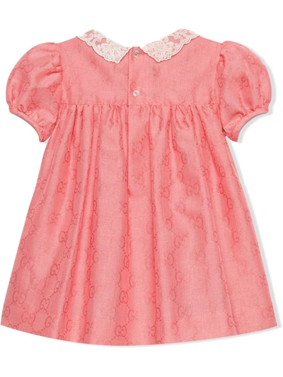 Gucci Pink Dress For Babygirl With Double Gg | ModeSens