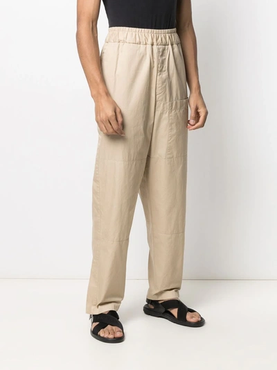 Shop Jil Sander Straight-leg Pull-on Trousers In Neutrals