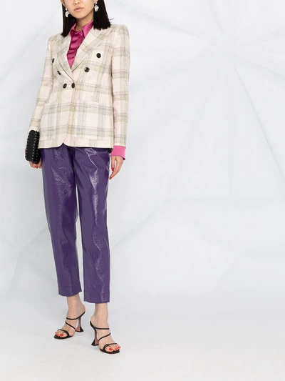 Isabel Marant Lenora Check-print Double-breasted Jacket In Neutrals