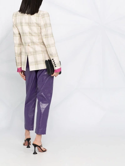 Isabel Marant Lenora Check-print Double-breasted Jacket In Neutrals