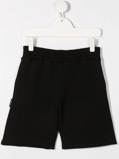 Shop Neil Barrett Thunderbolt Print Cotton Shorts In Black