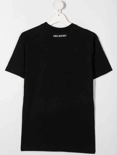 Shop Neil Barrett Teen Lightning Print T-shirt In Black