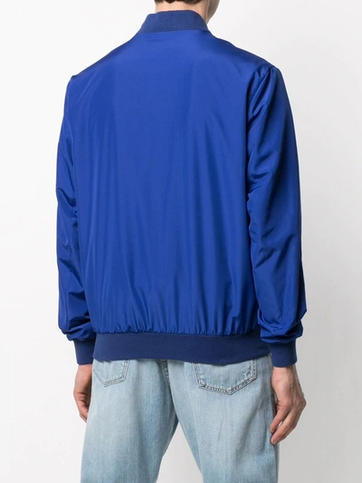 Shop Kiton Zip-through Bomber Jacket In Blue