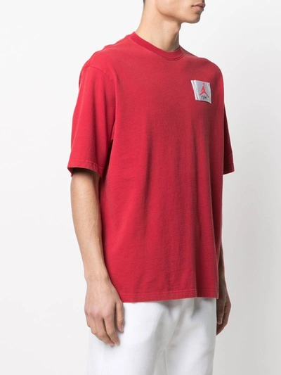 Shop Jordan Air  Logo Print T-shirt In Red